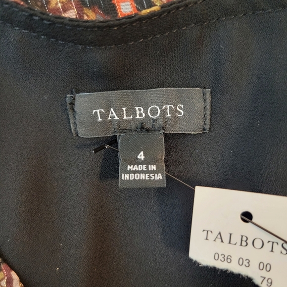 Talbots Fit & Flare Midi Dress in Dainty Medallion Size 4 V-Neck Flounced Hem - Picture 8 of 10